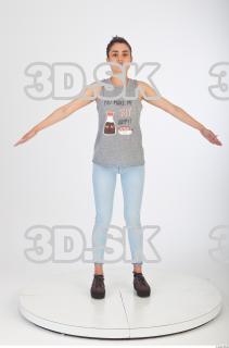 Whole body blue jeans gray woman singlet of Molly 0009